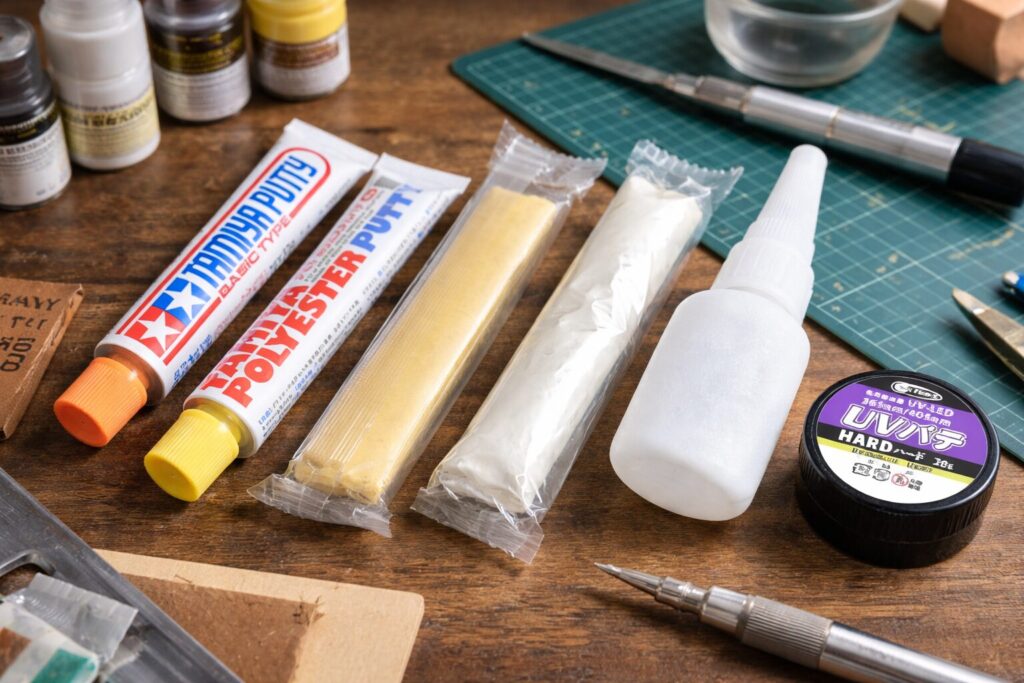 ガンプラ　パテ　使い方